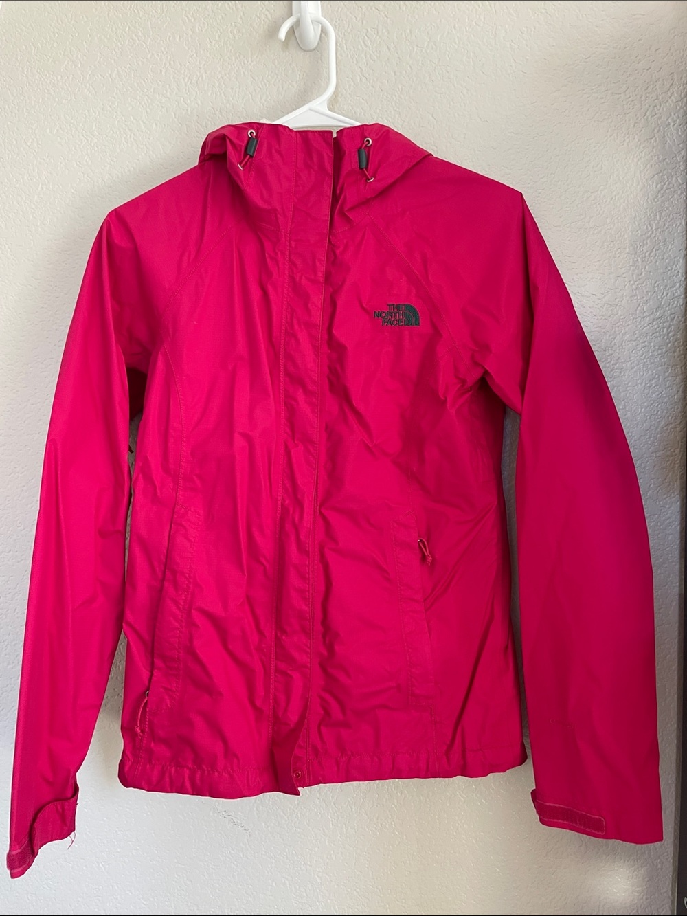 The North Face Women's Bright Pink Hooded Rain Jacket